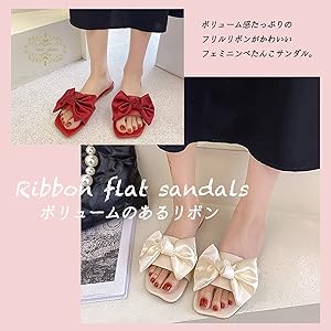 Amazon | [ネクストグランツ] リボン サンダル レディース 歩き
